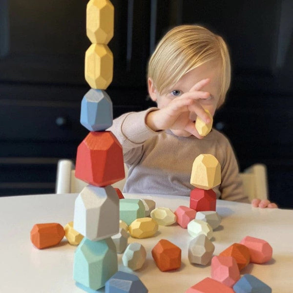 Wooden Balancing Stones Montessori Toy