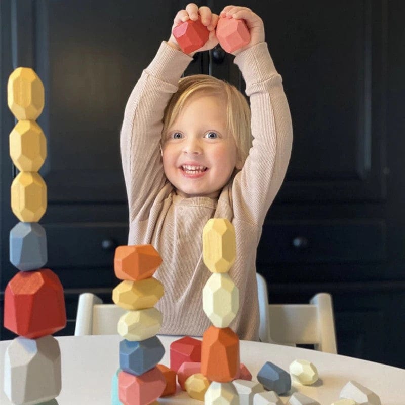 Wooden Balancing Stones Montessori Toy